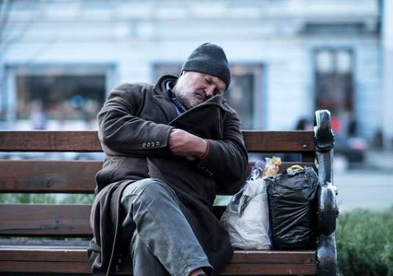 Behoteguy Photo Art  Man sleeping in a street bench