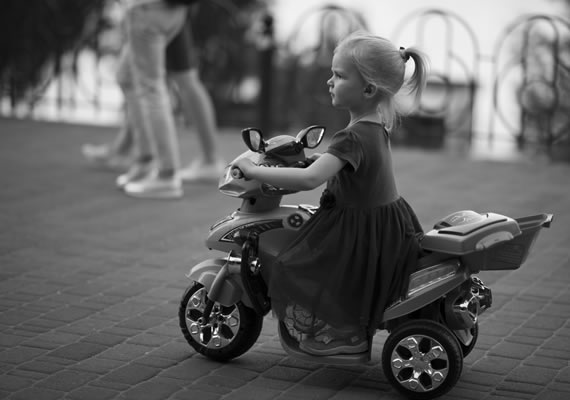 Urban photos in Kiev Ukraine girl in motorcycle