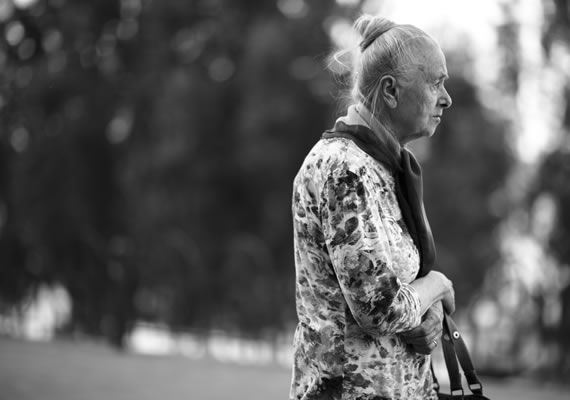 Urban photos in Kiev Ukraine old lady